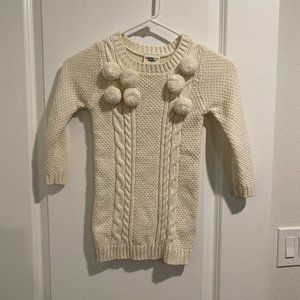 Toddler Girls Cream Sweater Dress